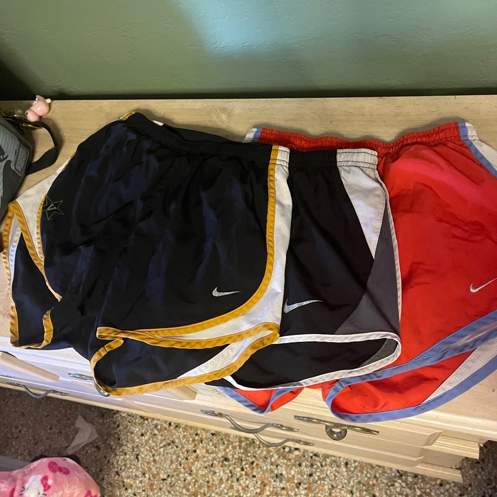 Nike Athletic Shorts Trio - Black, Black, and Red